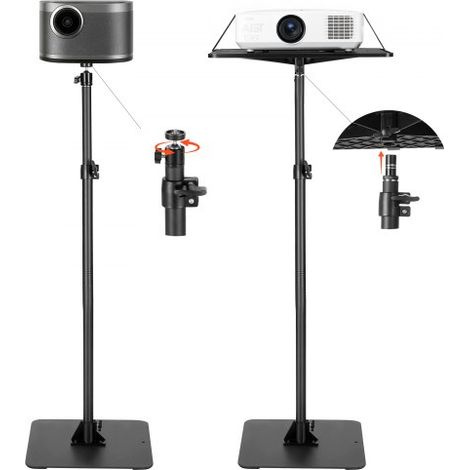 Soporte Proyector Suelo Portátil, Altura Ajustable desde 720 a 1570 mm, 360° Rotación, Carga 5 kg, Compatible con Portátiles y Micrófonos para Reuniones Casa Oficina Cine al Aire Libre Escenario (1/5)