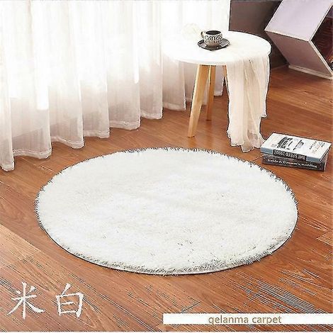 Tapis de bain antidérapant et absorbant, rond, à poils longs, 60 cm de diamètre (1/5)