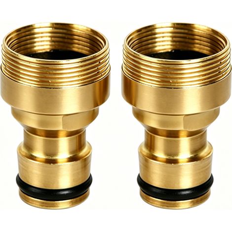 2pcs Adaptateur Robinet Tuyau Arrosage 24mm, Raccord laiton, pour Robinet et Tuyau d’Arrosage, Permet de Connecter Rapidement et Sans Fuite (1/5)