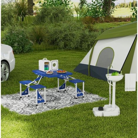 Lave-mains portable avec pompe à pied, réservoir 17 L, HDPE blanc, 51 x 33,5 x 103 cm (1/5)