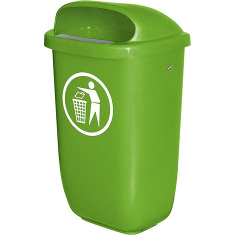 BRB Abfall- Behälter für den Außenbereich, Inhalt 50 Liter, nach DIN 30713, (grün)