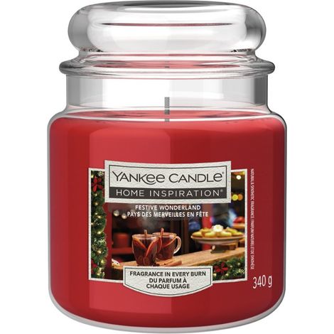 Yankee Candle Duftkerze Mittleres Glas Christmas Bubbly 340 g rosa