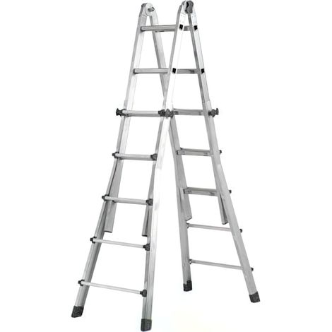 WOLFPACK LINEA PROFESIONAL escalera telescópica aluminio 4+4 peldaños perfil 67 mm.