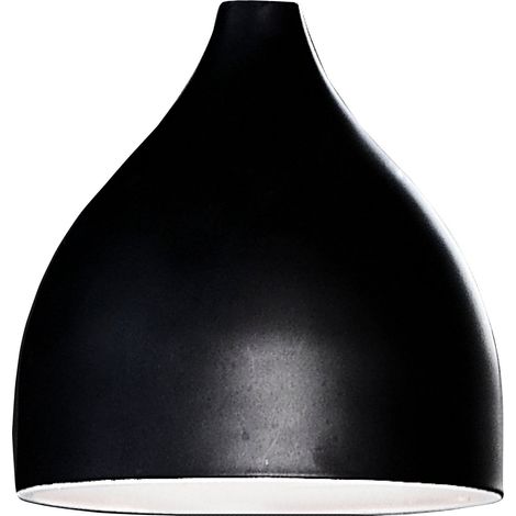 Pomme de douche noir mat en forme de cloche avec lumière fixe blanche