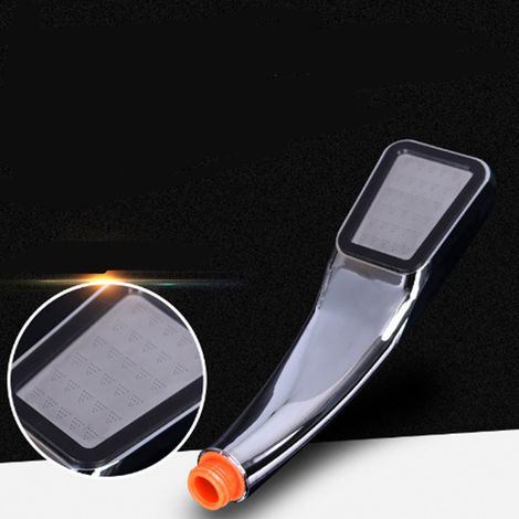 Douchette haute pression, finition chromée miroir, interface universelle 4 en 1, pommeau de douche à pression renforcée 300 trous avec nouveau connecteur orange, 150 g. (1/5)