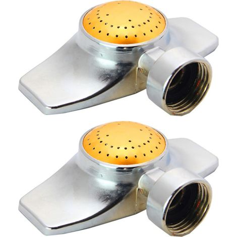 Arroseur de Jardin Automatique Lot de 2 à 360 Degrés en Alliage de Zinc Couverture 360 Degrés, Arrosage Doux et Uniforme, Usage pour Parcs et Fermes, Couleur Argenté (1/5)