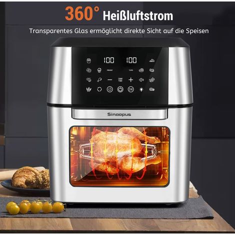 Friteuse sans huile XXL 12 L avec fonctions multiples, écran tactile LED, 1800 W, noir DESVIAE (1/5)