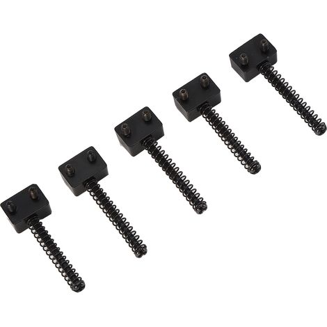 5 Pièces Supports de Cordes pour Guitare Basse, Ensemble Selle de Chevalet Noir avec Ressorts et Vis Inclus (1/5)