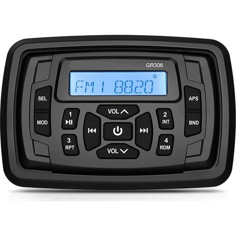 Radio Stéréo Marine pour Bateau, Bluetooth, Étanche, FM, AM, Lecteur Audio Multimédia Numérique pour Yacht, Jauge, ATV, UTV, Chariot, Moto (1/5)