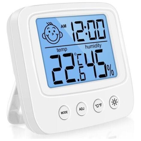 Thermomètre Hygromètre Intérieur Digital à Haute Précision, Hygromètre Digital Intérieur, Thermomètre Numérique de Bureau Avec Moniteur de Température et D'humidité - Rétroéclairage (1/4)