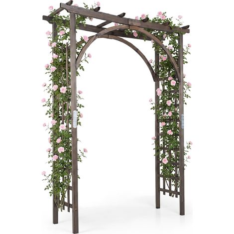 COSTWAY Arco Giardino Traliccio Pergolato Sostegno Supporto Graticcio Struttura Grata Grigliato Griglia Reticolato Rose Fiori Vite Piante Rampicanti Glicine M (1/5)