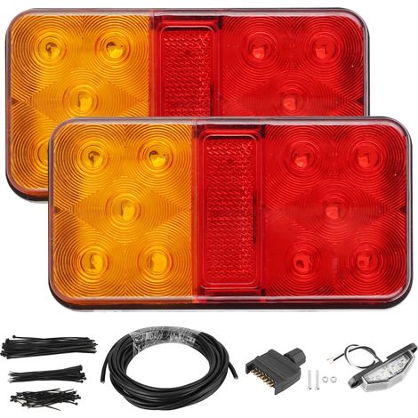 Feu arrière universel LED pour remorque, clignotant double couleur compatible 12V camion ATV SUV (1/5)