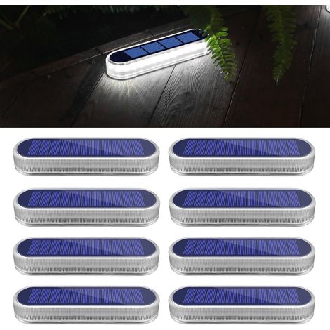 Lampe Solaire Exterieur Jardin, Lampe Solaire Exterieur, Lumière Blanche 5700K LED Spot Solaire Exterieur Avec Auto On/Off Lampadaire Exterieur IP68 Etanche Solaire Luminaire Exterieur, 4 pcs (1/5)