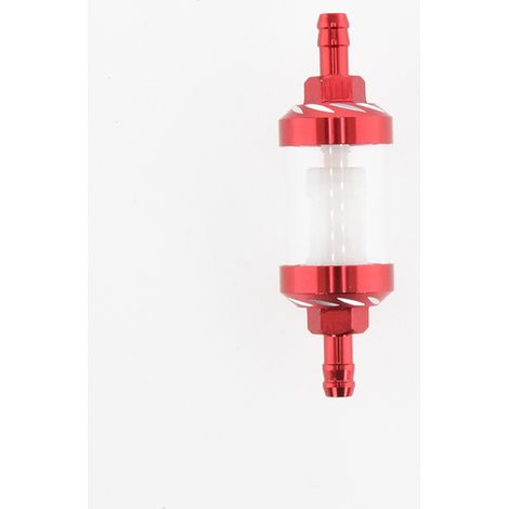 (Rouge)Filtre à Essence Universel pour Moteur à PéTrole Brut en Verre Chromé, Essence 5/16 Pouces, 8 Mm,pour Motos (1/5)