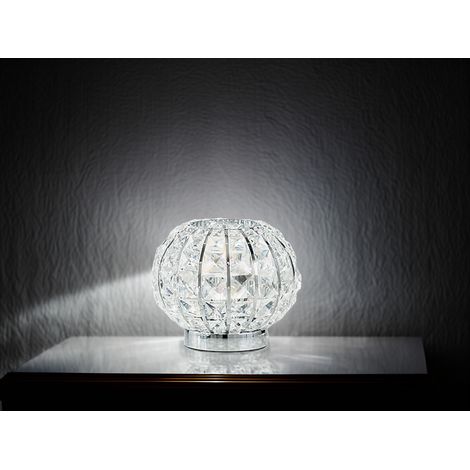 Kugel Tischleuchte CONCERT Chrom mit Glas Kristallen, Ø 20cm