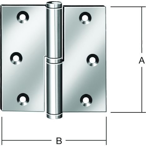 VORMANN Tür-Scharnier B90xH90mm gerollt Edelstahl,rostfrei (1/2)