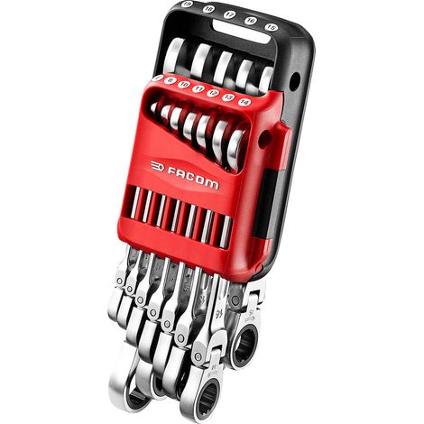 Set di 12 chiavi a bussola miste con snodo, da 7 a 19 mm, FACOM 467BF.JP12PB