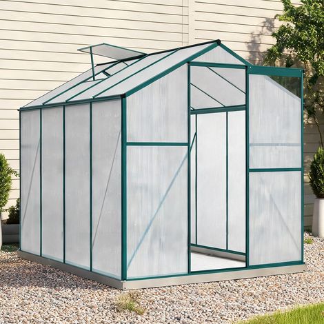 Serre de jardin en aluminium avec fondation 4,75 m² double paroi (1/5)