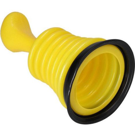 Piston D'Évier - Pompe À Ventouse Pour Canalisations - Compatible Toilettes Baignoires Éviers Douche - 17,5 x 10 cm - Jaune - 1 Pièce (1/5)