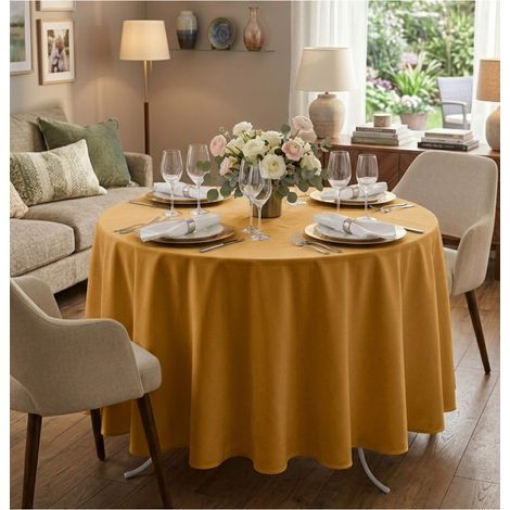 ALPILLES - Nappe Ronde Ø 180 cm – 100% Polyester Entretien Facile