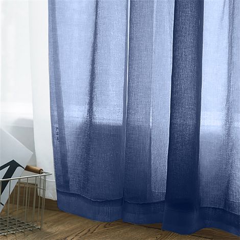 Voilages rideaux transparents tissu haute densité lavable machine panneaux fenêtre pour salon chambre (1/4)