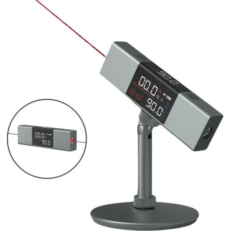Rapporteur laser 2 en 1, mesureur d'angle, niveau laser, règle, chargement USB-C, double laser numérique avec support. (1/5)