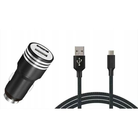Chargeur de voiture Carcommerce 2x USB avec câble USB-C 2,4 A (1/2)
