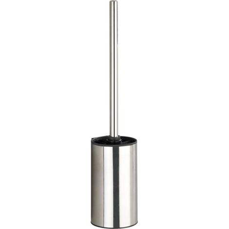 Brosse WC murale en acier inox brillant – Fixation Turbo-Loc® sans perçage – Dimensions 8,5 x 40 x 9 cm – Tête remplaçable Ø 7,5 cm (1/5)