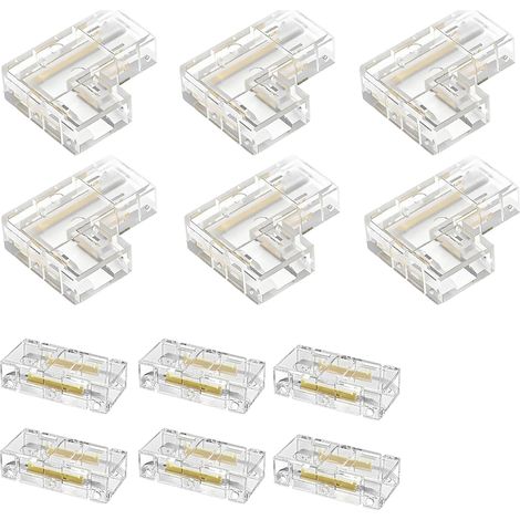 12 Pièces Connecteur de Bande LED 2 Broches, Connecteur Ruban LED COB 2 Pin 10mm Strip Connector Wire Rapide Connecteurs de Bande LEDs Sans Soudure Connecteurs Rapides pour 10MM 2 Pin LEDs Light (1/5)