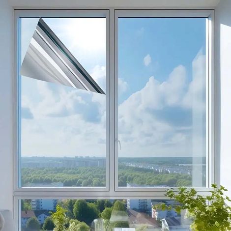rouleau Film fenêtre décoratif intimité statique anti UV isolation chaleur pose adhésif réutilisable vitres maison et bureau (1/5)