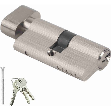 Cylindre de serrure porte chambre Cuivre massif 60mm (30/30) Anti-corrosion robuste avec clés incluses pour porte bois alu (1/5)