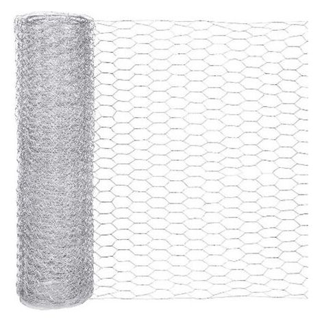 royaluxe - Treillis Métallique à Mailles, Grillage Galvanisé Petite Maille, Grillage à Poulet Galvanisé Hexagonal, pour Bricolage et Décoration de la Maison 0.13m Argent