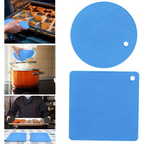 Professionelle sechseckige Silikonisolierung – 5er-Pack (2 rund, 3 quadratisch), blau, 403 g, -40 bis 230 °C (1/5)