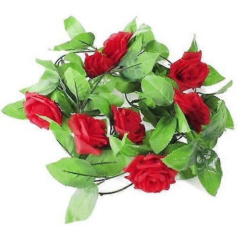 Guirlande de roses artificielles de 230 cm à suspendre, idéale pour les fêtes, la maison et les mariages. Décoration murale.rouge (1/5)