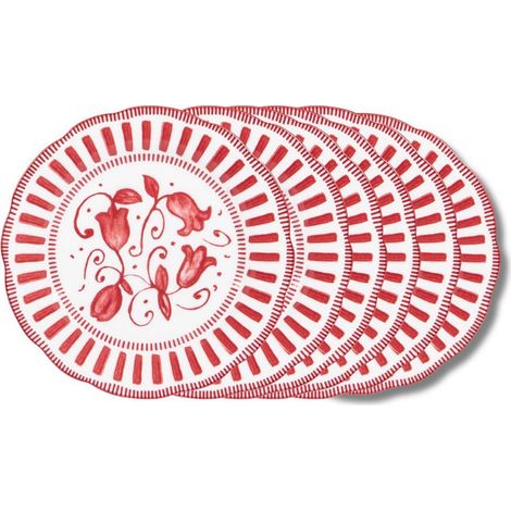 Table Passion - Assiette à dessert Napoli rouge 21 cm (lot de 6) (1/3)