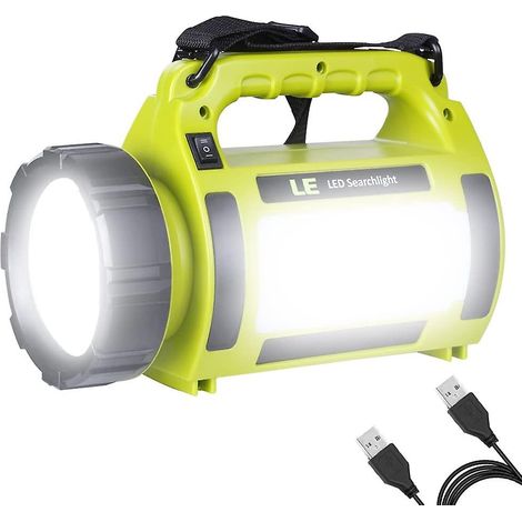 Lanterne de camping LED rechargeable, 1000 lm, 5 modes d'éclairage, batterie externe 3600 mAh, étanche IPX4, lampe torche idéale pour les situations d'urgence en cas d'ouragan ou de randonnée. (1/5)