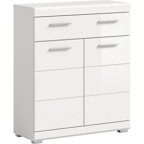 Meuble de salle de bain 74x31x88 cm blanc brillant - KAN