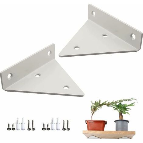 Stück Wandregalhalterungen, SL.GT Wandregalhalterung, robuste Metallregalhalterung, Wandregalbefestigung aus Stahl, Weiß (1/5)