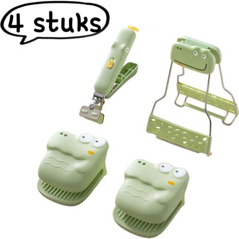 Ensemble de 4 pinces anti brûlure pour bols et assiettes avec isolation thermique pour soulever les récipients chauds et la cuisson à la vapeur couleur verte (1/5)