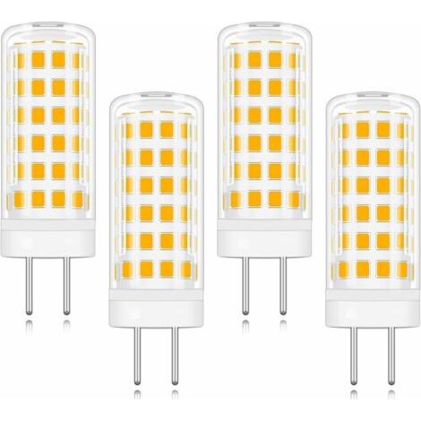 Lot de 4 ampoules LED GY6.35 9W blanc chaud 3000K équivalent halogène 90W, 900 lumens, classe A+. (1/4)