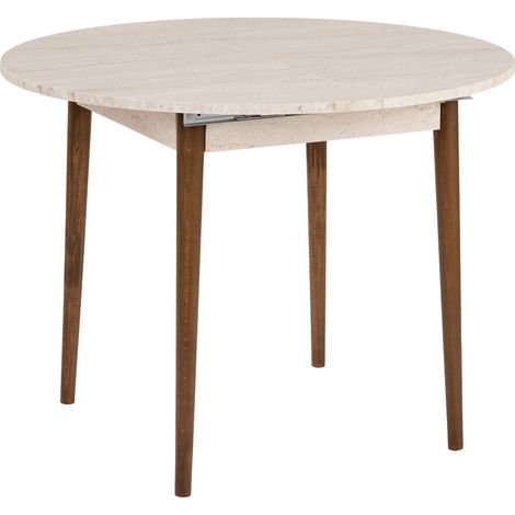 Tavolo da pranzo allungabile in legno "Viona" 100 x 100 x 75 cm - Travertino
