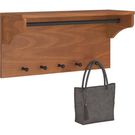 vidaXL Wandgarderobe SANDNES 87x30x42 cm Massivholz Kiefer (1/5)