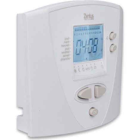 Programmateur à fil pilote 1 zone – Modes éco, confort, hors gel – Programmation horaire sur 7 jours – Alimentation 230V – Atenza