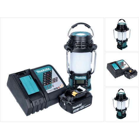 Makita DMR 056 RT1 Akku Radio 18 V FM DAB+ mit Laterne 360° Taschenlampe IP65 + 1x Akku 5,0 Ah + Ladegerät