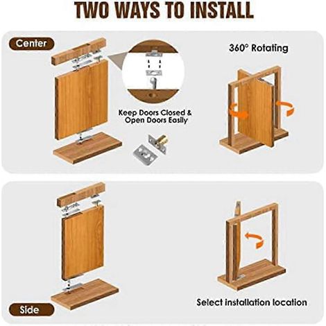 Pivot de porte robuste avec quincaillerie Goal Kick, système de charnière renforcé pour portes en bois jusqu'à 200 lb, usage intensif, kit complet.