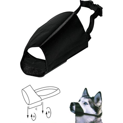 Muselière en nylon noir pour chiens Toy et Yorkshire - Taille 0