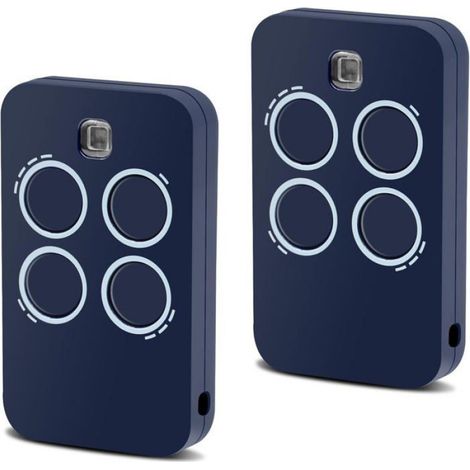 Telecommande Porte Garage - 433 Mhz - 4 Canaux - Portee 10 M - Programmation Simple - Lot De 2