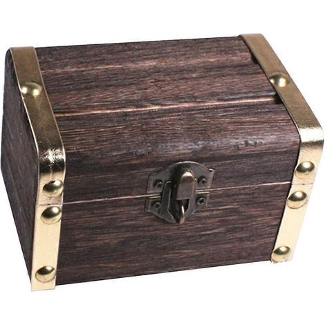 Coffret à trésors en bois, petite boîte décorative de style vintage pour bijoux et souvenirs (1/5)