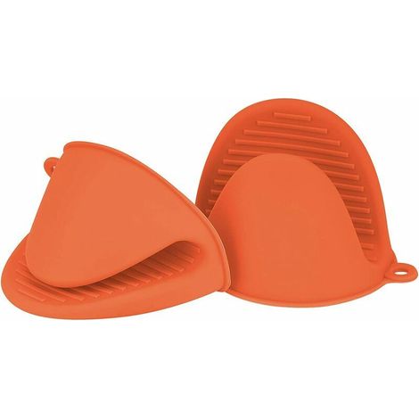 royaluxe - Ensemble de gants de cuisine en silicone résistant à la chaleur, petits gants de cuisine en caoutchouc pour friteuse à air, mini cuisson et presse à patisserie, 1 paire (orange),
