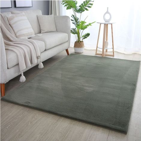 Tapis uni doux à courtes mèches Hector Vert 140x200 (1/5)
